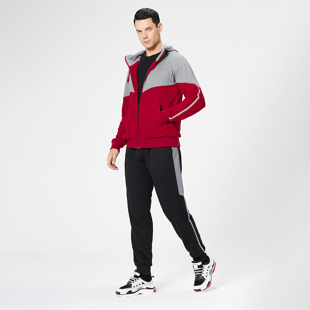 Men's Zip Hooded Long Sleeve Trousers Casual Suit