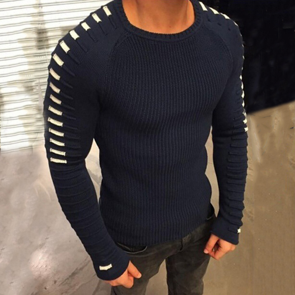 Men's Knit Crew Neck Long Sleeve Sweater