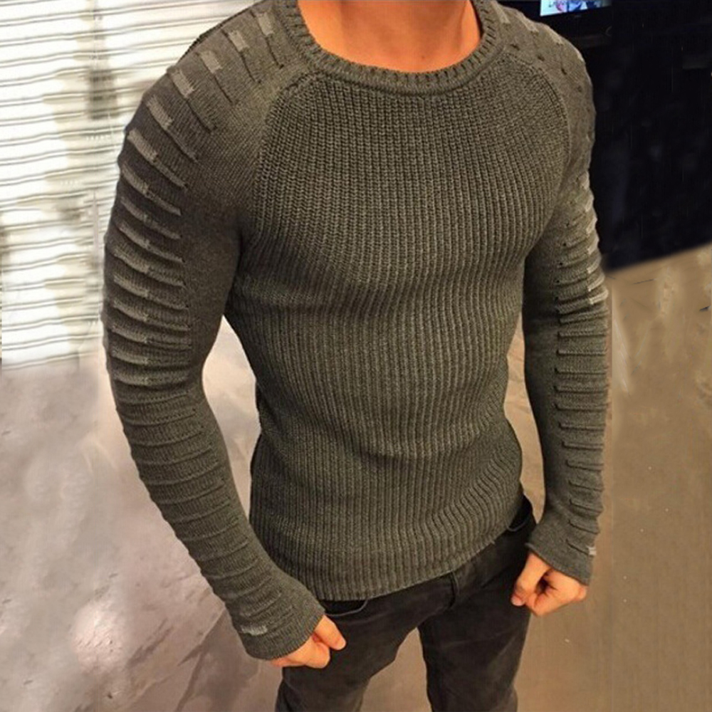 Men's Knit Crew Neck Long Sleeve Sweater