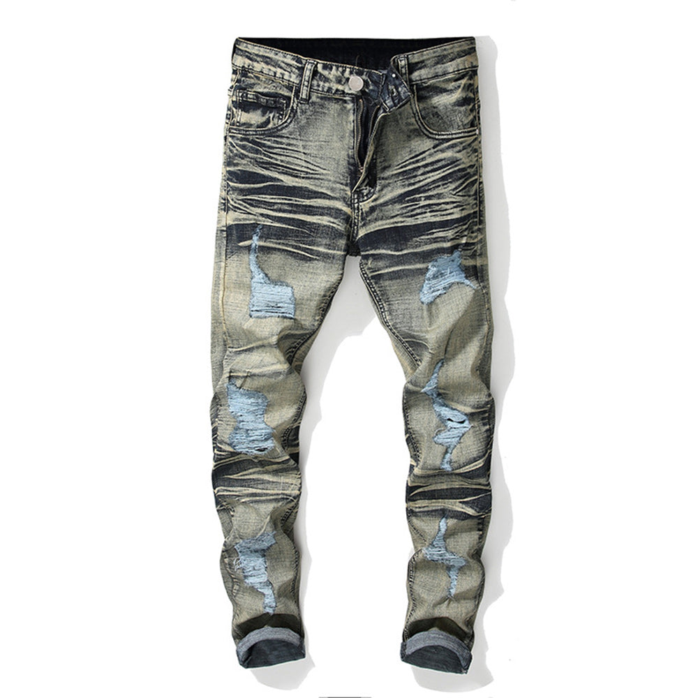 Men's Skinny Stretch Ripped Jeans