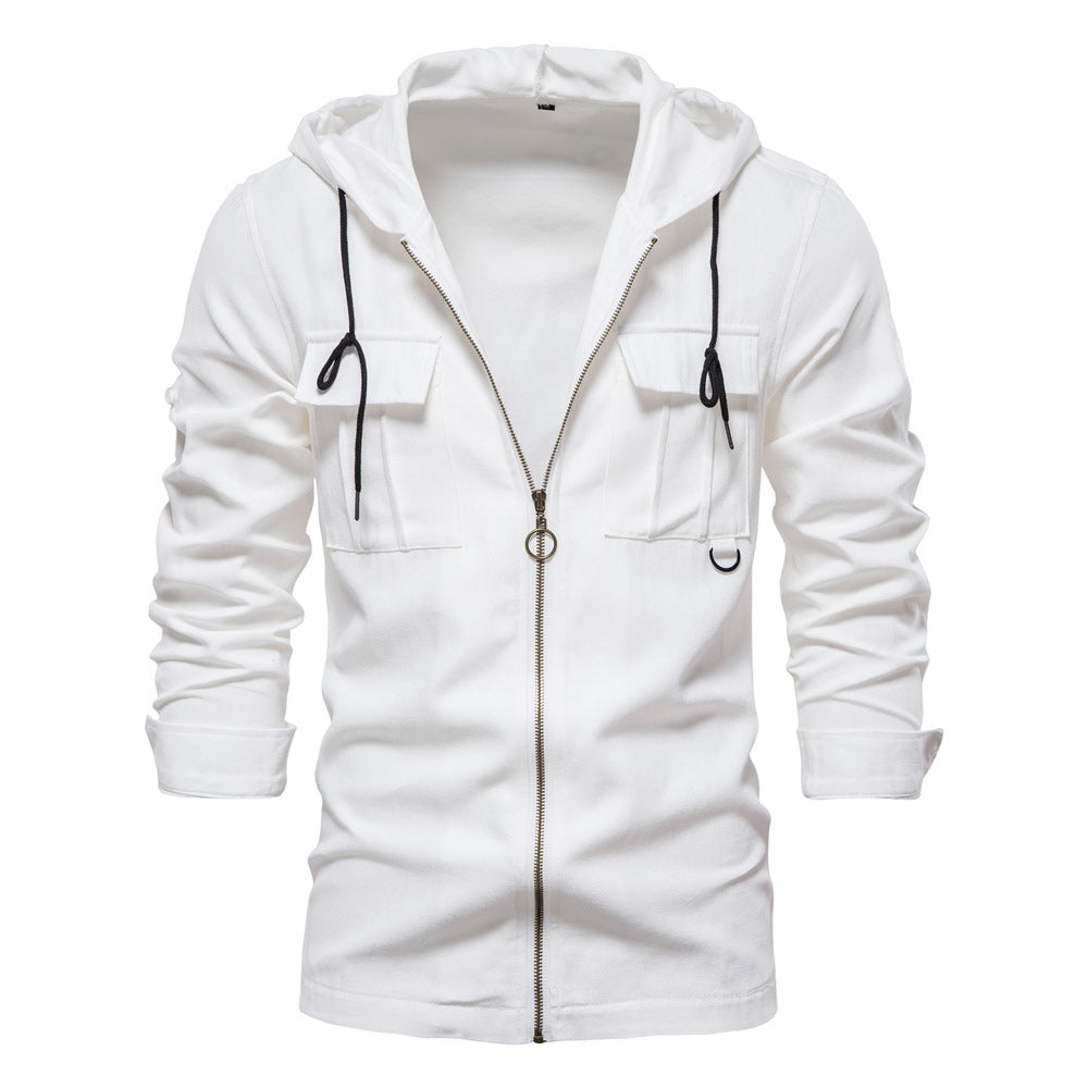 Men's Solid Color Pocket Fashion Slim Fit Cardigan