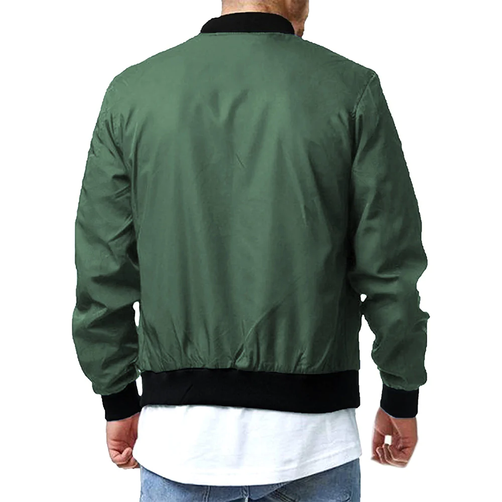 Figcoco  Solid color men's bomber jacket