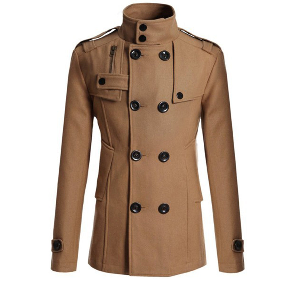 New Men's Fashion Lapel Business Button Casual Windbreaker
