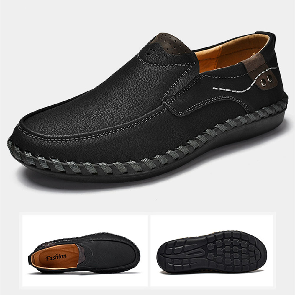 Figcoco Summery hand-sewn men's casual shoes made of leather