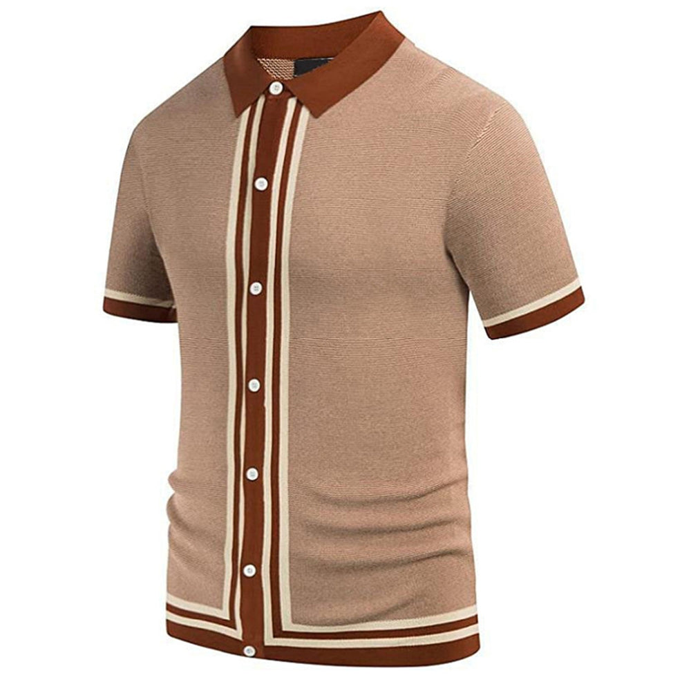 Figcoco Button-down knitted polo shirt