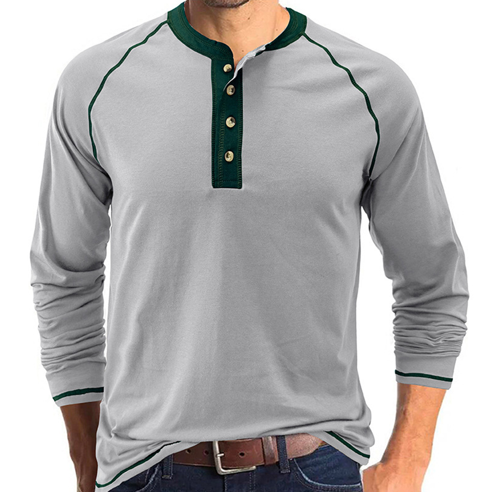 Autumn and winter men's solid color raglan long sleeves
