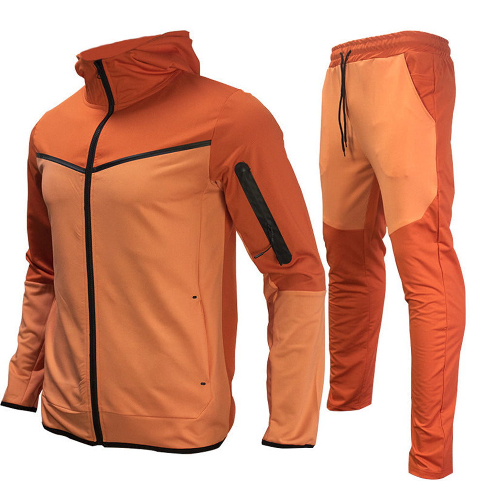 Men's Fashion Zipper Long Sleeve Trousers Set