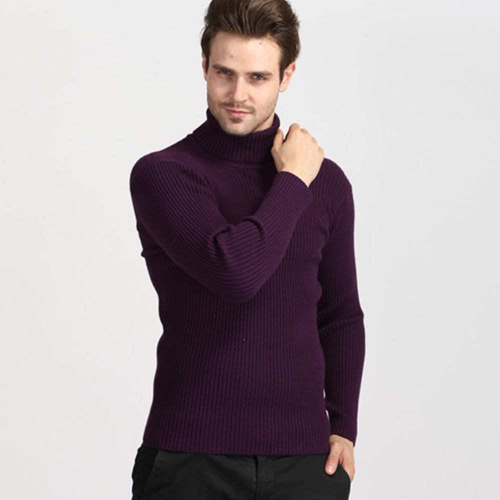 Magichourz Men's Turtleneck Slim Fit Long Sleeve Knit Sweater