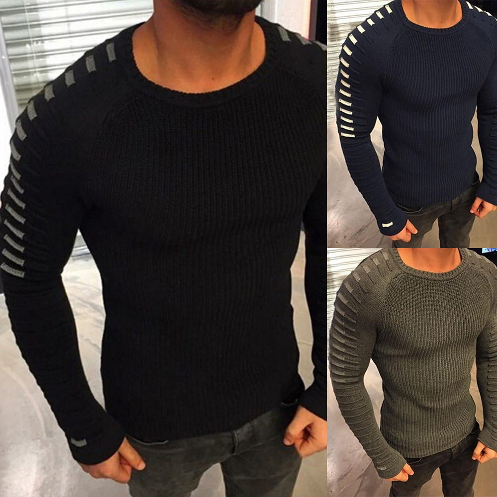 Men's Knit Crew Neck Long Sleeve Sweater