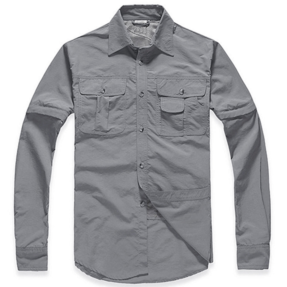 Men's Fashion Detachable Solid Color Long Sleeve Shirt