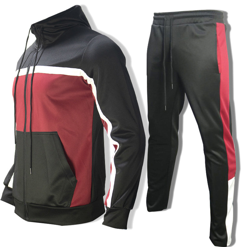 Men's Colorblock Leisure Sports Two-piece Set
