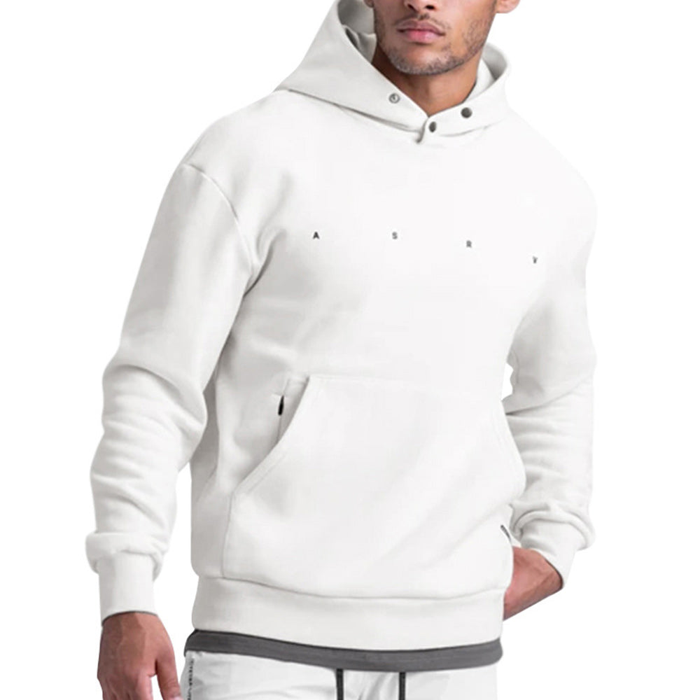 Men's Loose Letter Print Hooded Casual Sweatshirt