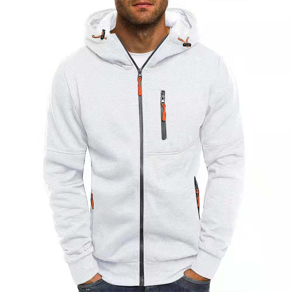 New Men's Athleisure Jacquard Hooded Cardigan Jacket