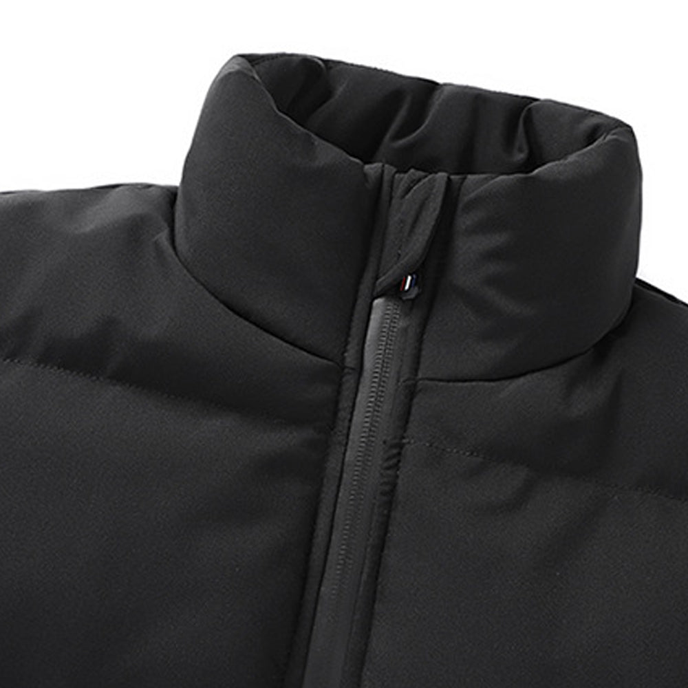 Thick warm down jacket with stand-up collar for men