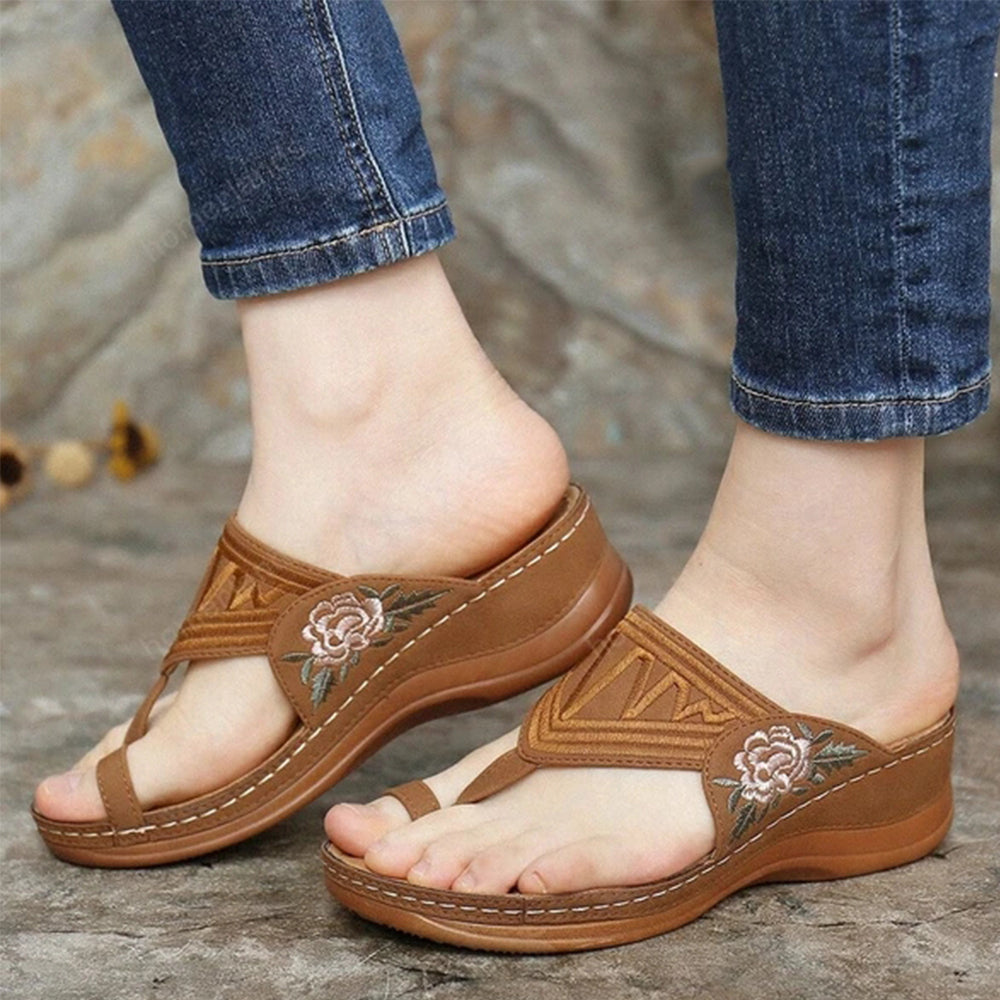 Figcoco™ Beautiful Embroidery Orthopedic Comfy Women Sandals