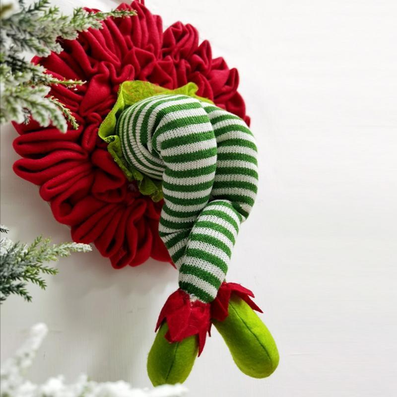 Creative Elf Leg Door Wreath Hanging For Christmas Decoration