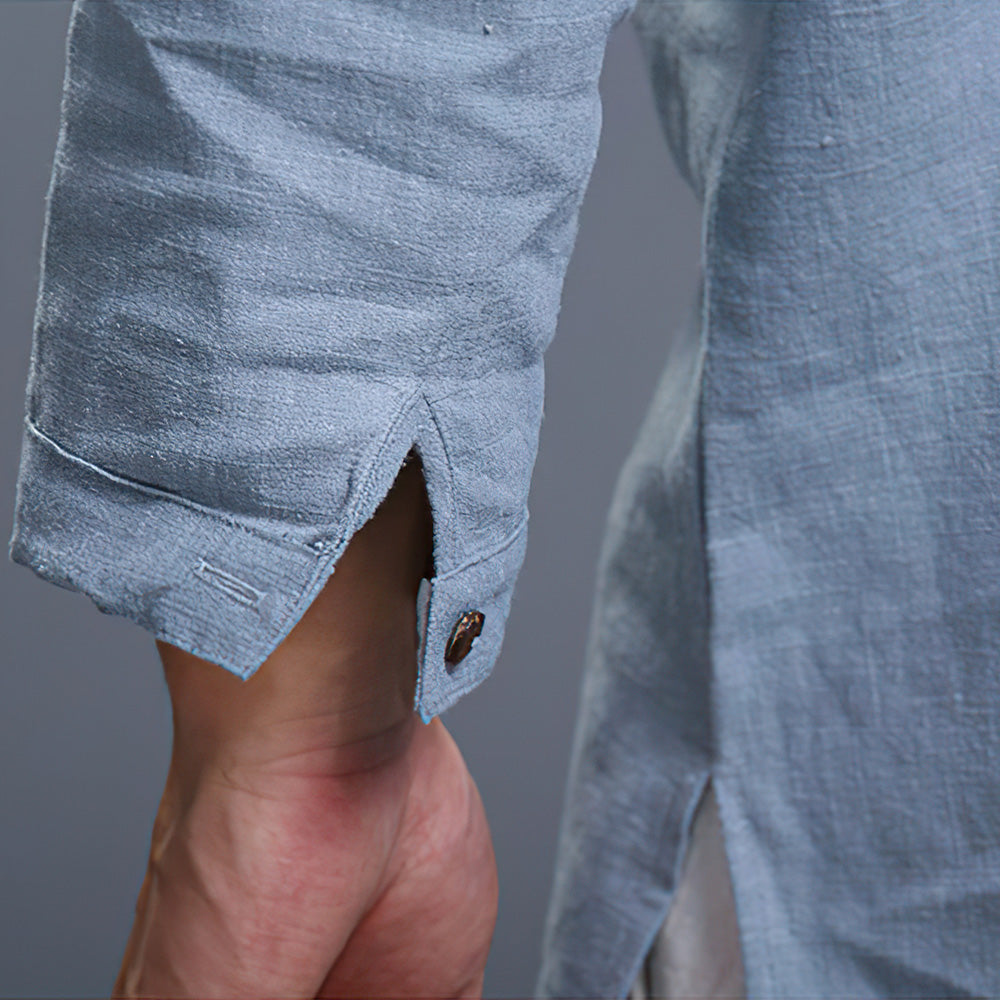 Lodowylabedz Luźne bawełniane lniane rękawy z dekoltem w serek