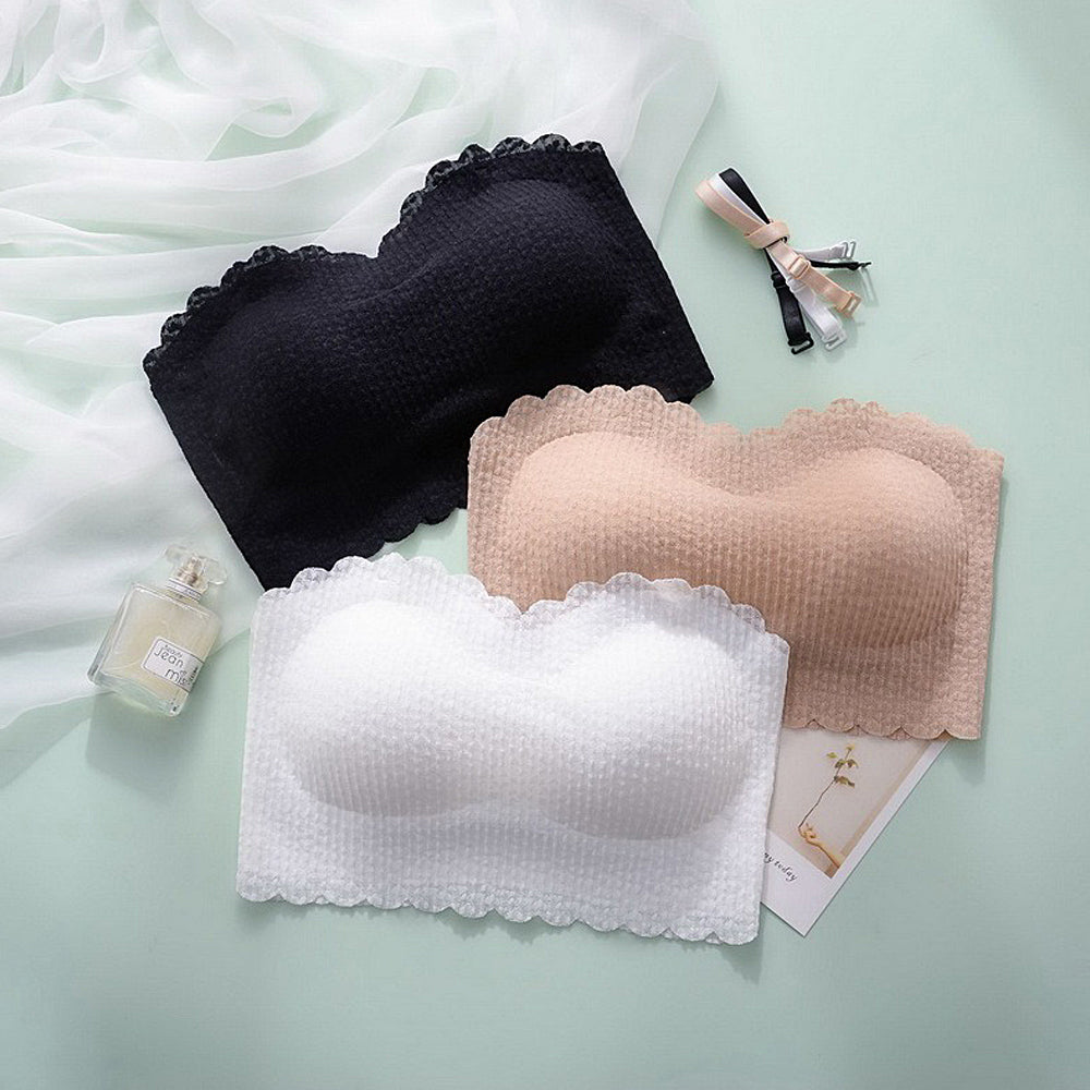 Bez ramiączek koronkowa bezszwowa bielizna lateksowa