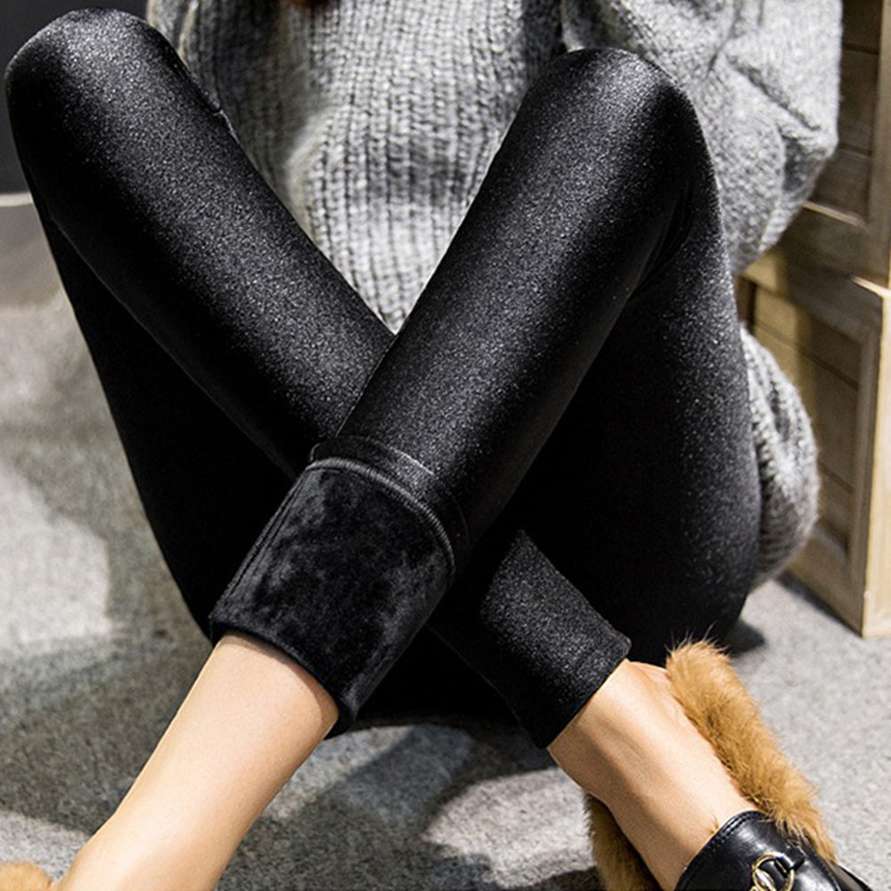 Nowe obcisłe legginsy z polaru z wysokim stanem dla kobiet jesienno-zimowych
