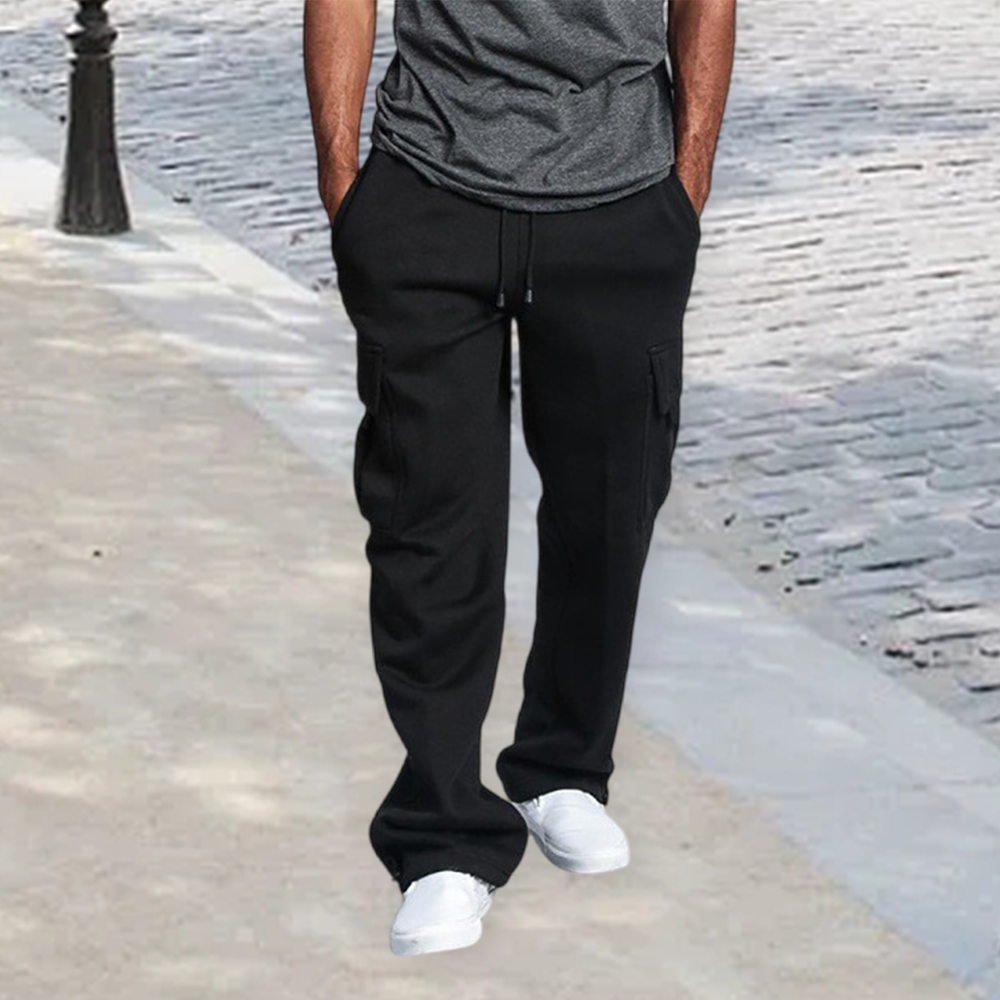 Lodowylabedz Spodnie dresowe w stylu casual z wieloma kieszeniami i elastycznymi nogawkami