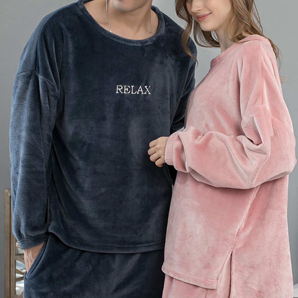 2022 Nowa para luźna domowa piżama w jednolitym kolorze z alfabetem