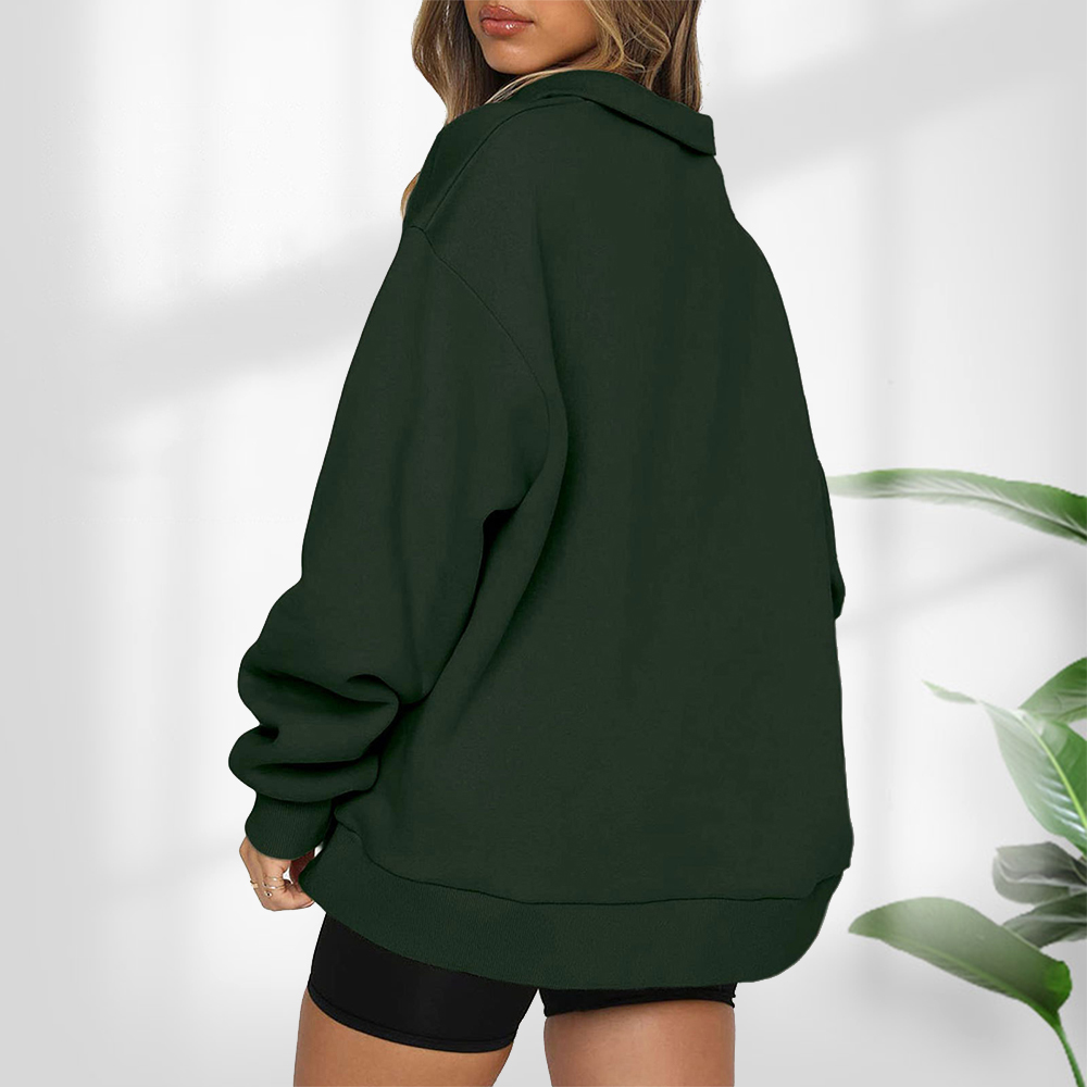 Damska bluza z krótkim zamkiem błyskawicznym i stójką