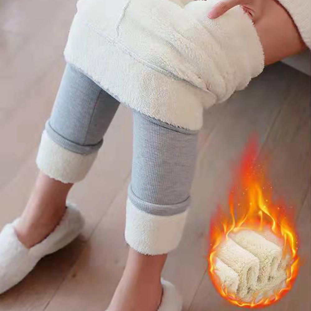 Lodowylabedz Zimowe grube, elastyczne legginsy z wysokim stanem Sherpa