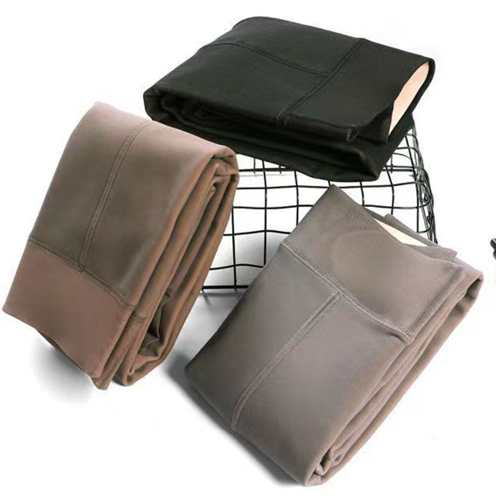 Damskie zimowe jednoczęściowe bezszwowe, zagęszczone, przezroczyste rajstopy