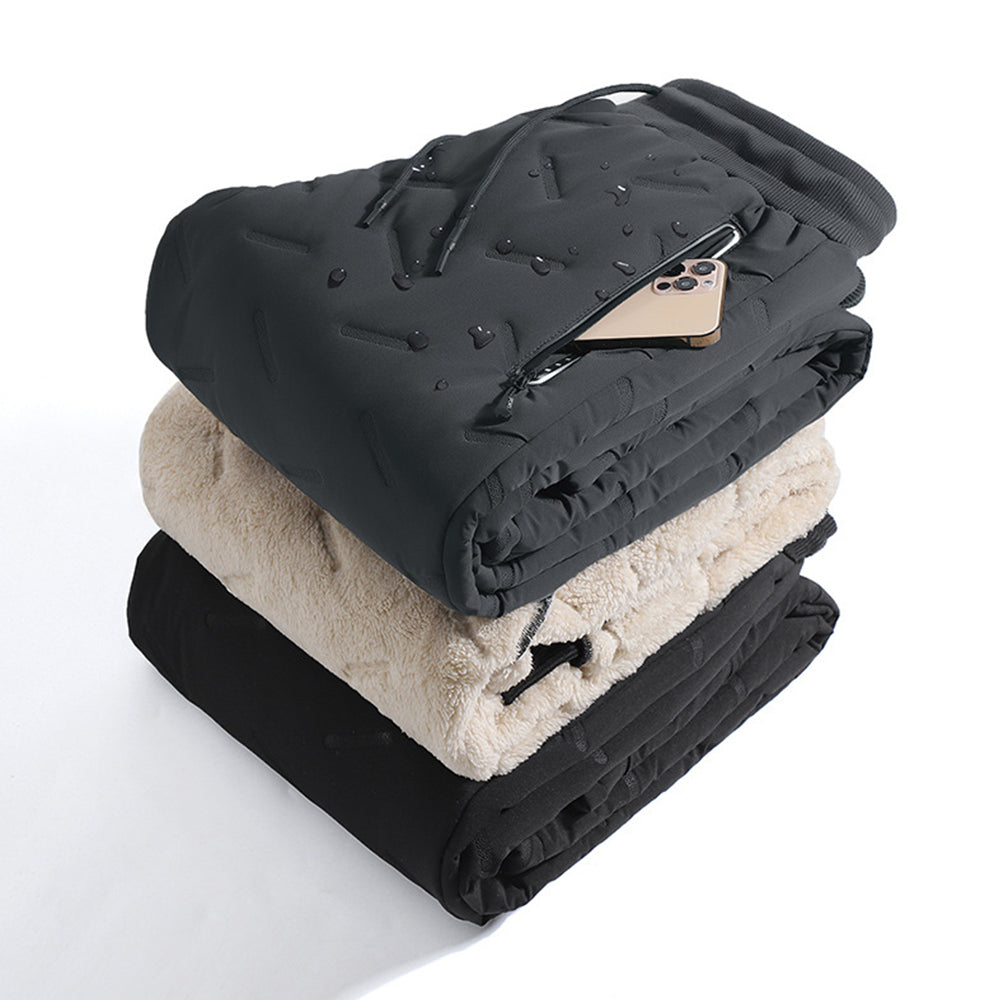 Męskie jesienne i zimowe nowe sportowe spodnie bawełniane z polaru jagnięcego