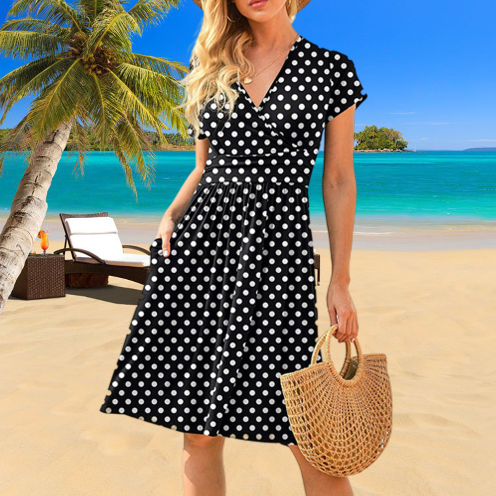 Lodowylabedz Sukienka midi z krótkimi rękawami i kieszeniami