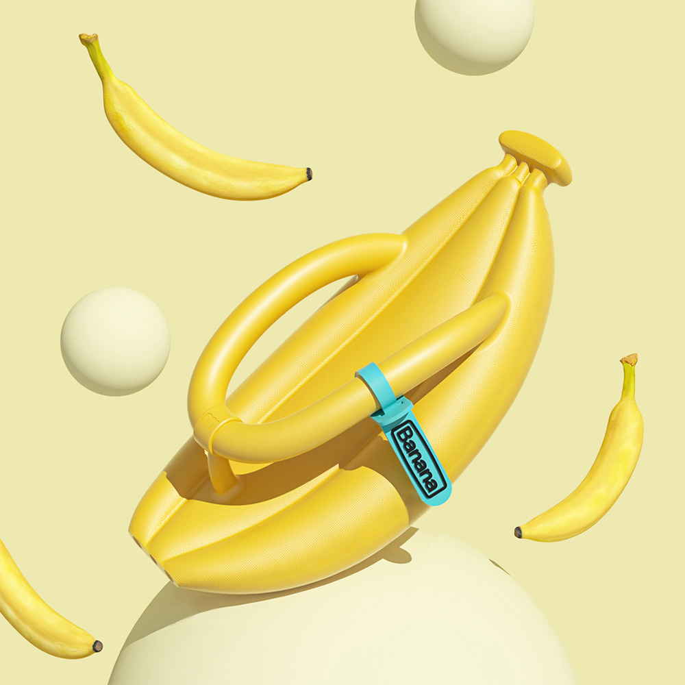 Lodowylabed™ Klapki na platformie dla par w kształcie banana