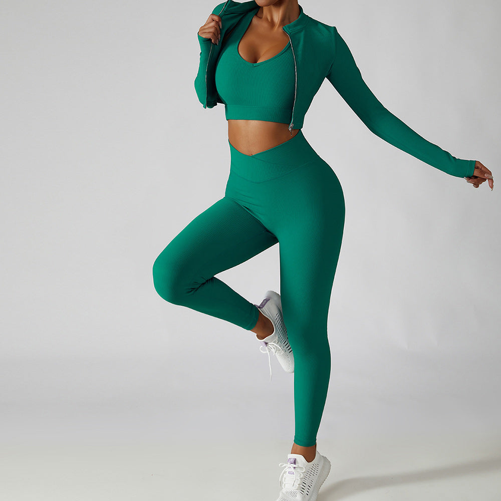 Damska kurtka z długim rękawem do jogi Quick Dry