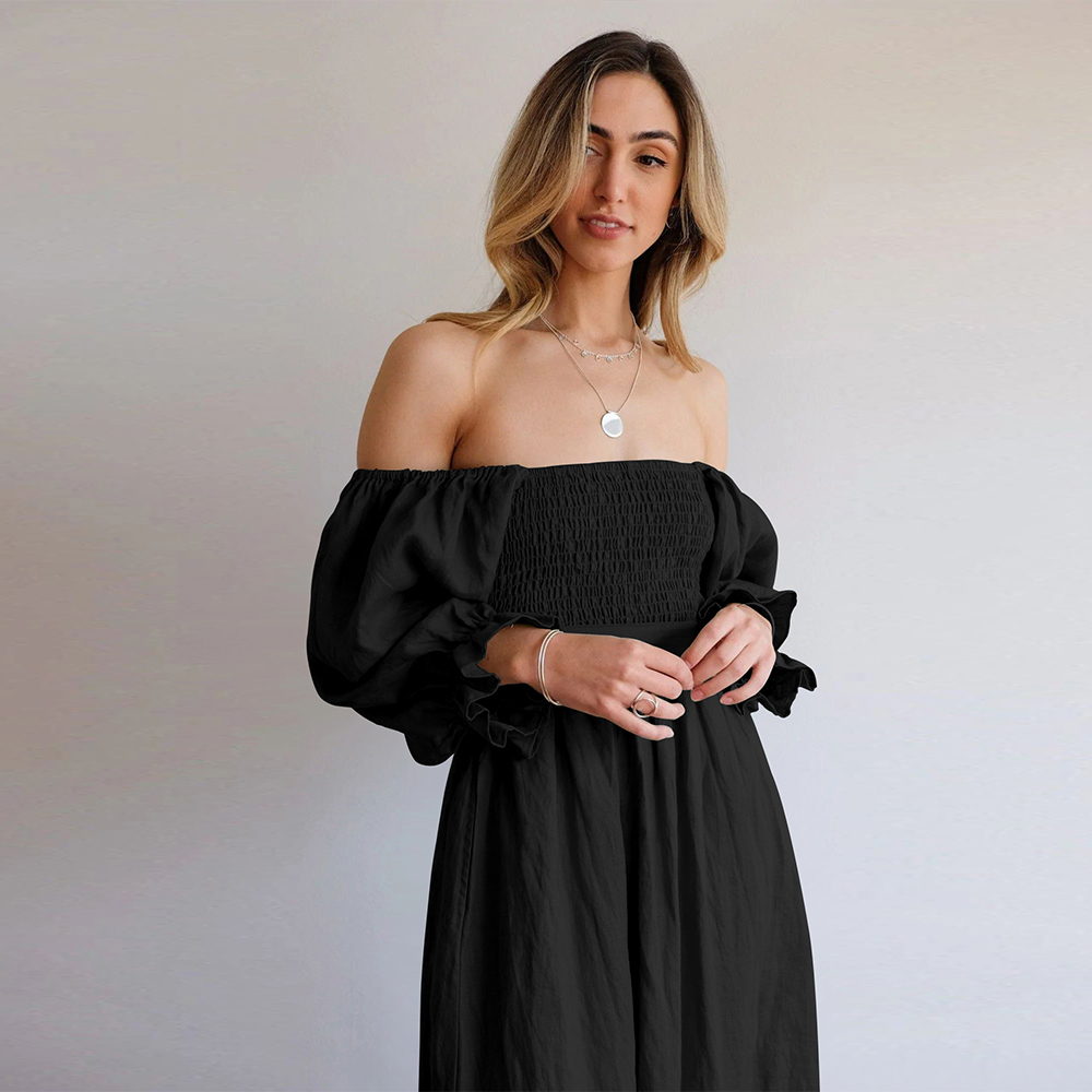 Lodowylabedz™ Elegancka dwustronna sukienka z dzwoneczkami z wysokim stanem