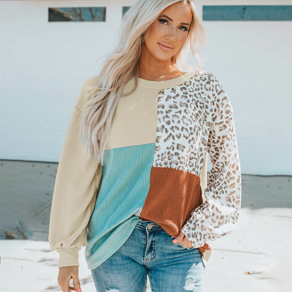 Jesienny i zimowy nowy sweter damski z dzianiny w panterkę