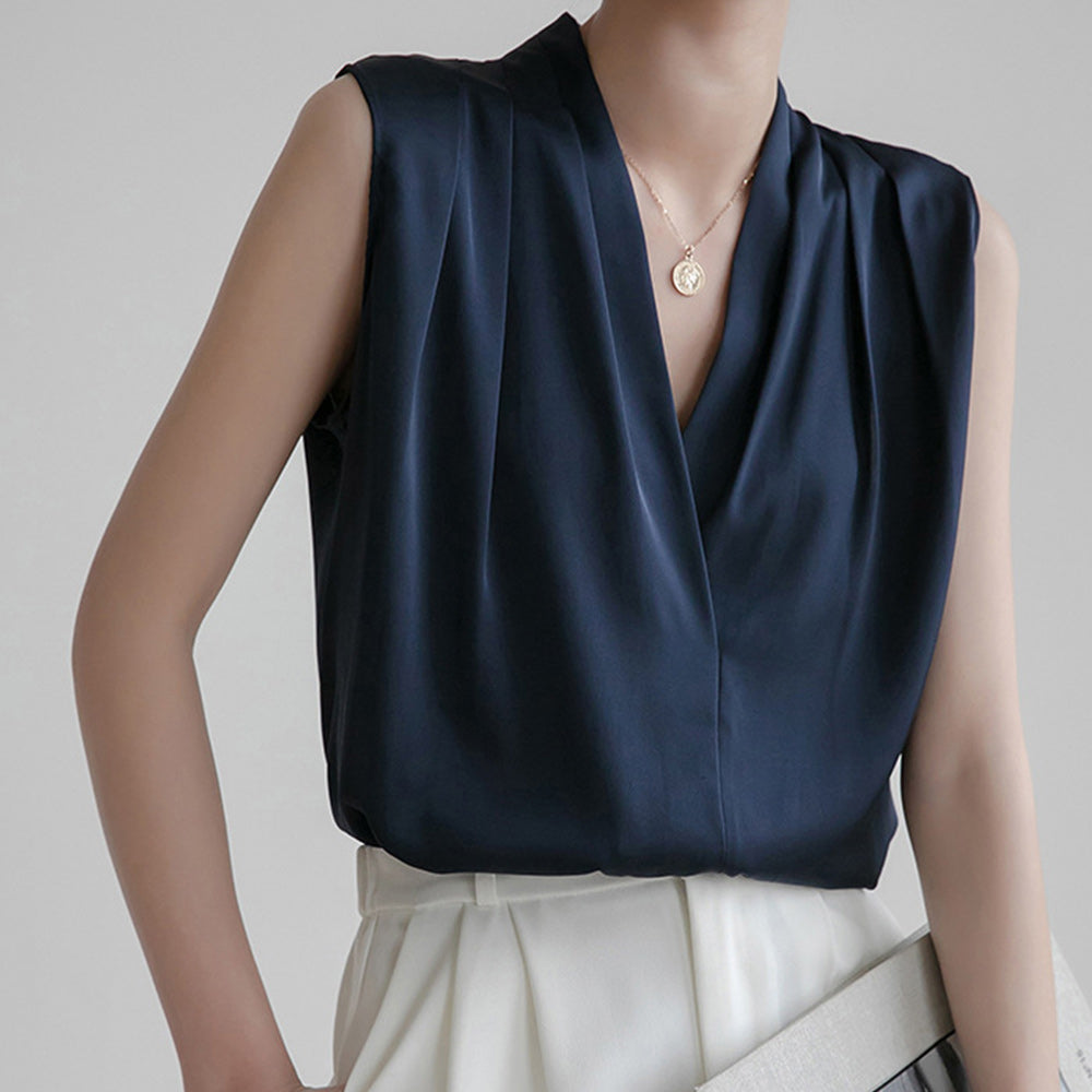 Szyfonowa koszula bez rękawów