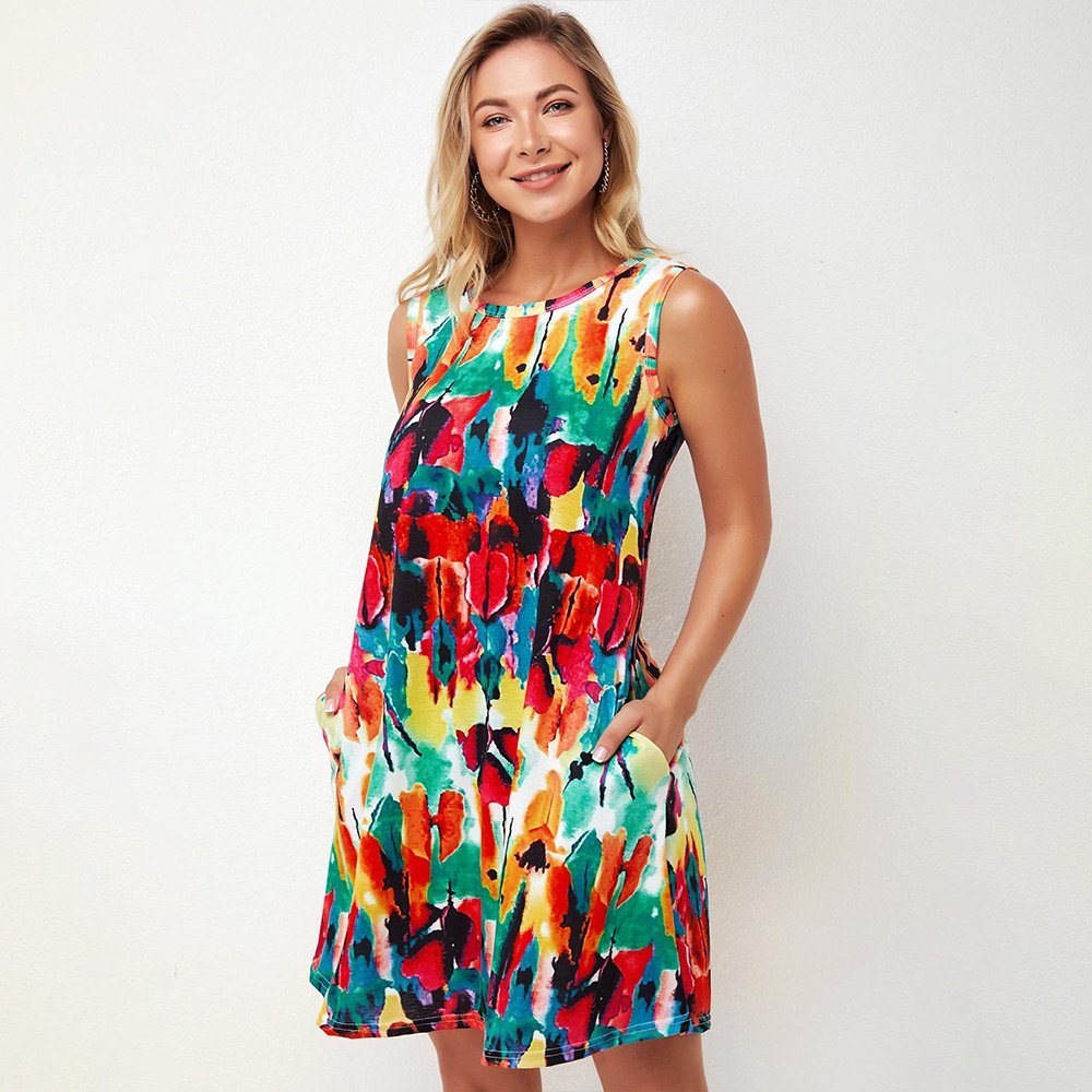 Zingsee™ New women's sleeveless dress with print