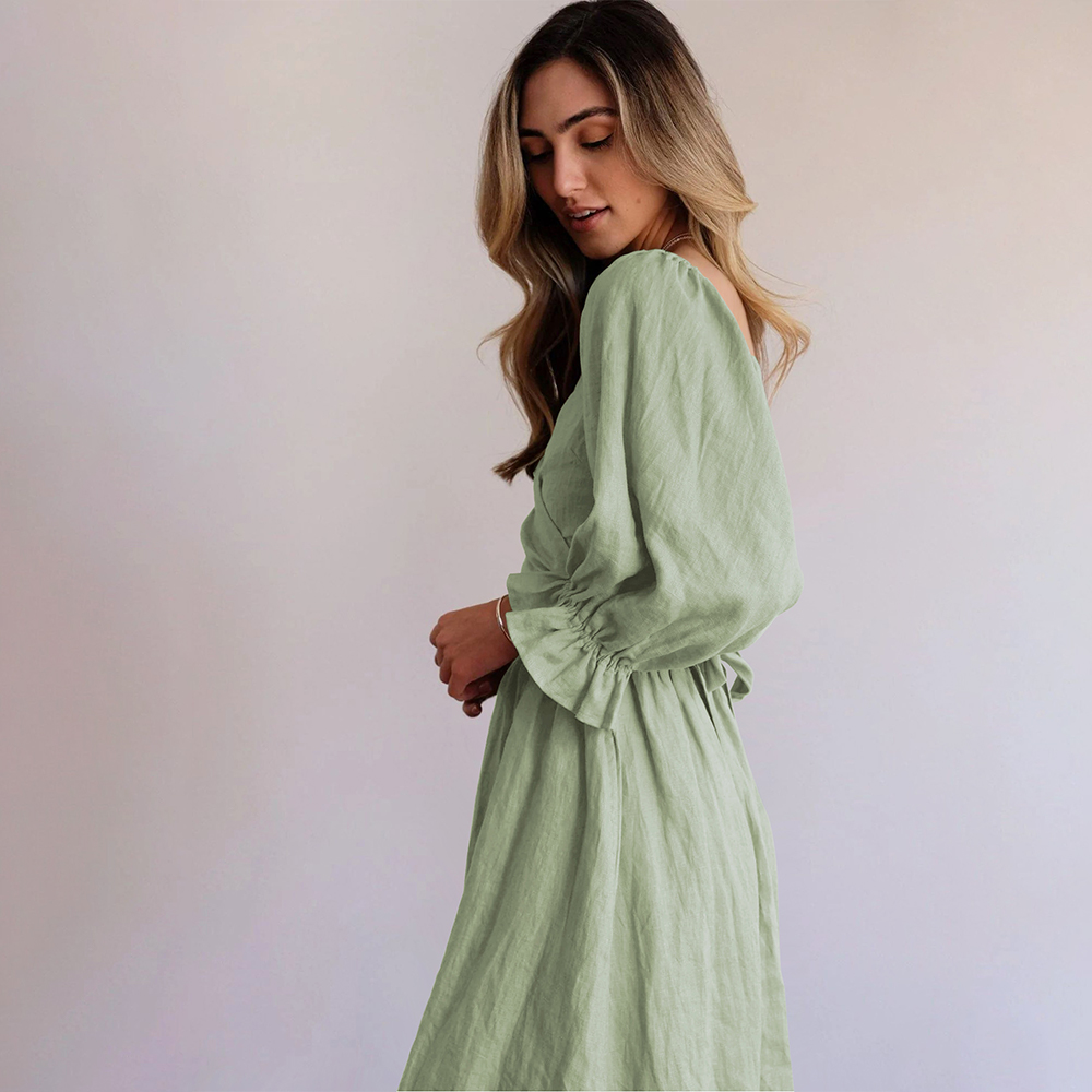 Lodowylabedz™ Elegancka dwustronna sukienka z dzwoneczkami z wysokim stanem