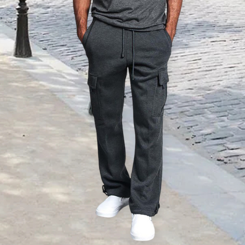 Lodowylabedz Spodnie dresowe w stylu casual z wieloma kieszeniami i elastycznymi nogawkami