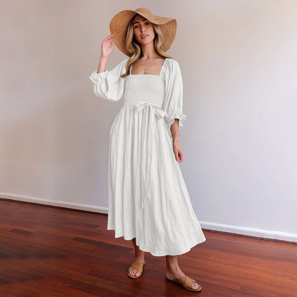 Lodowylabedz™ Elegancka dwustronna sukienka z dzwoneczkami z wysokim stanem