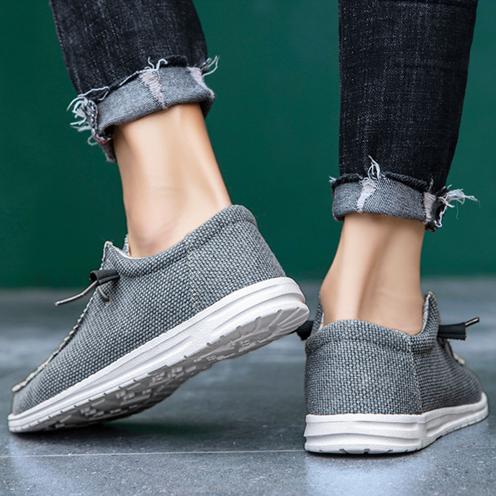 Lodowylabedz Płócienne obuwie Męskie mokasyny Buty z tkaniny Buty rybackie