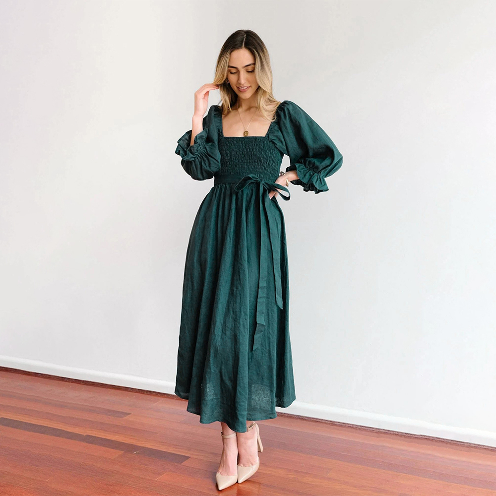 Lodowylabedz™ Elegancka dwustronna sukienka z dzwoneczkami z wysokim stanem