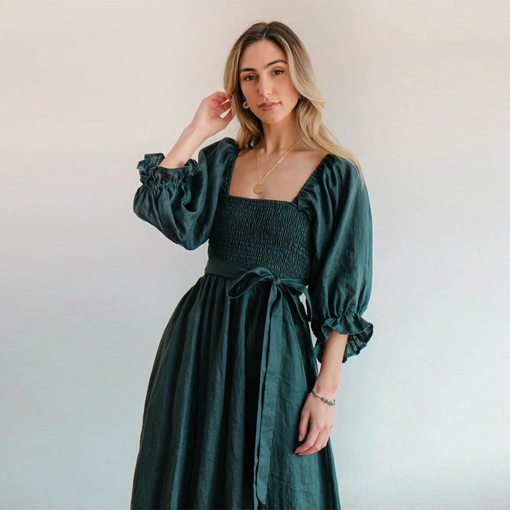 Lodowylabedz™ Elegancka dwustronna sukienka z dzwoneczkami z wysokim stanem