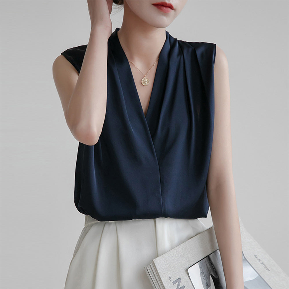 Szyfonowa koszula bez rękawów