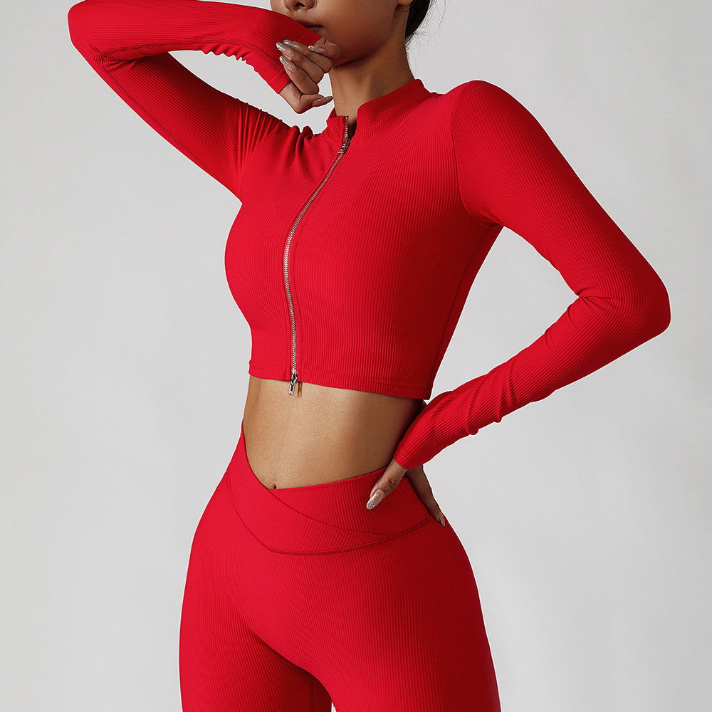 Damska kurtka z długim rękawem do jogi Quick Dry