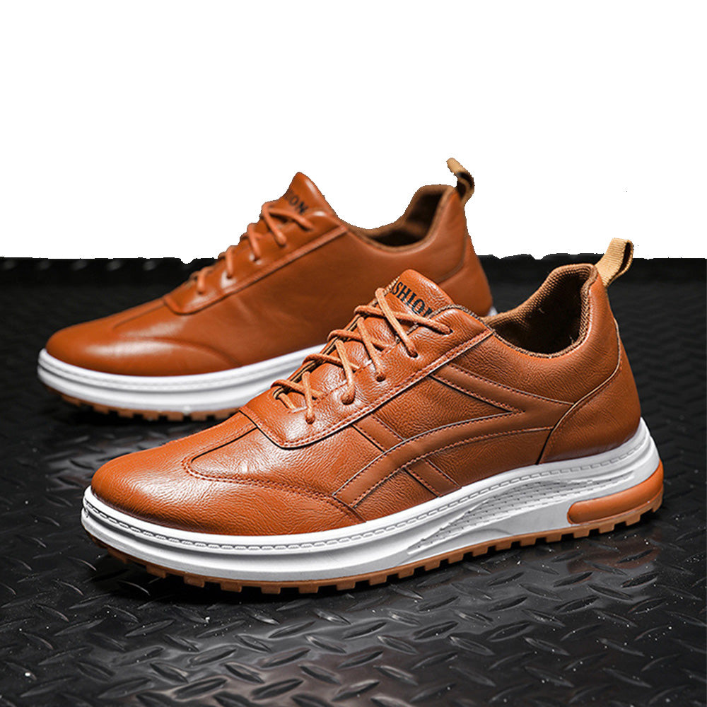 Lodowylabedz Nowe męskie sznurowane buty codzienne w jednolitym kolorze brogue