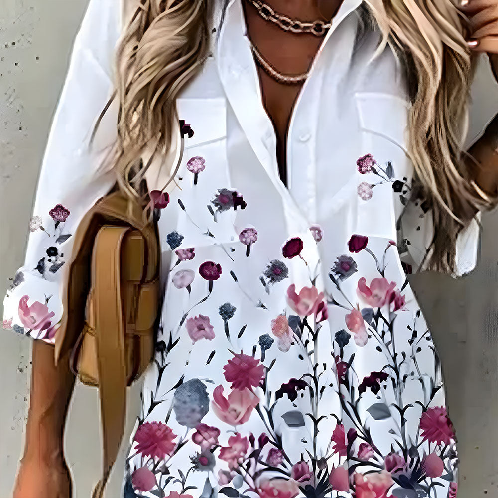 Koszula z długim rękawem z nadrukiem i klapami