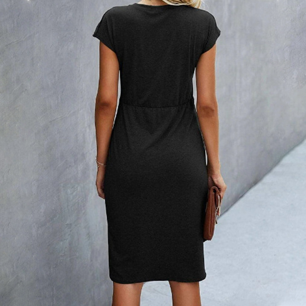 Lodowylabedz Letnia nowa damska sukienka z krótkim rękawem