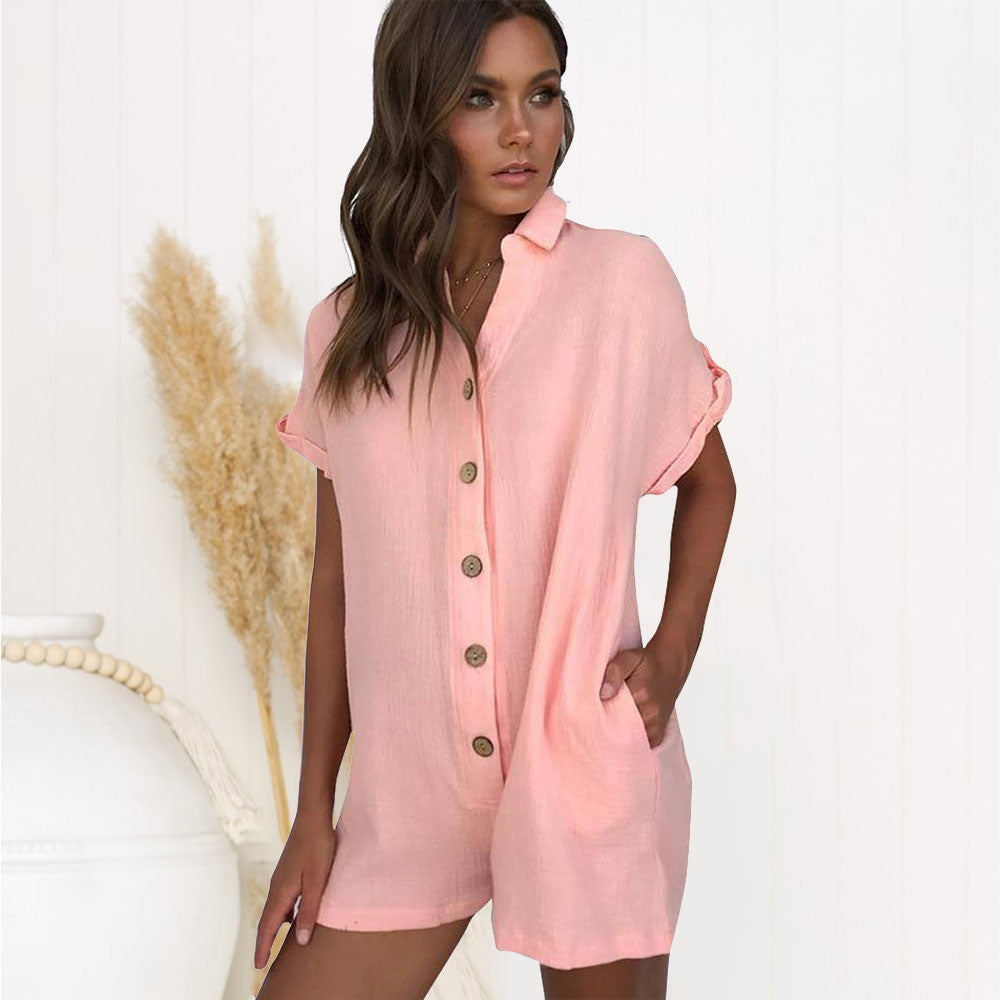 2023 Tuta da camicia con risvolto da donna alla moda