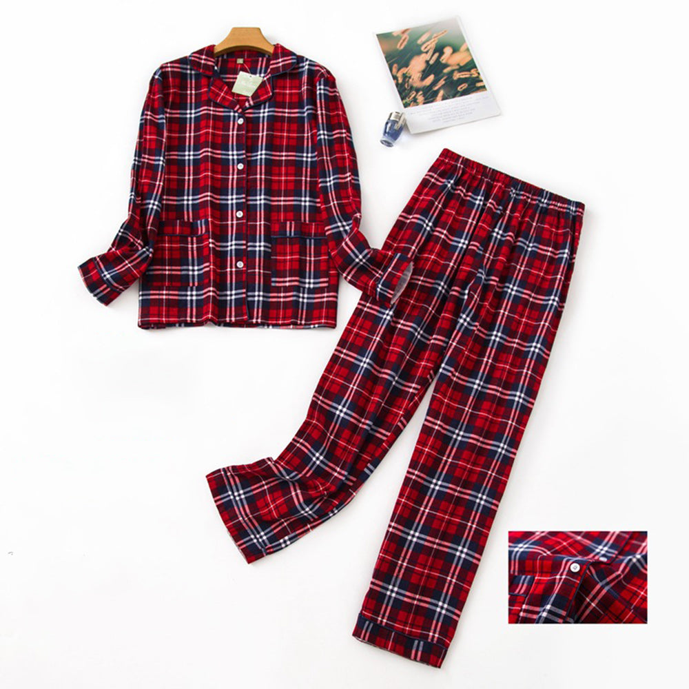 Nowe ciepłe flanelowe spodnie piżamowe z długim rękawem damskie jesienno-zimowe