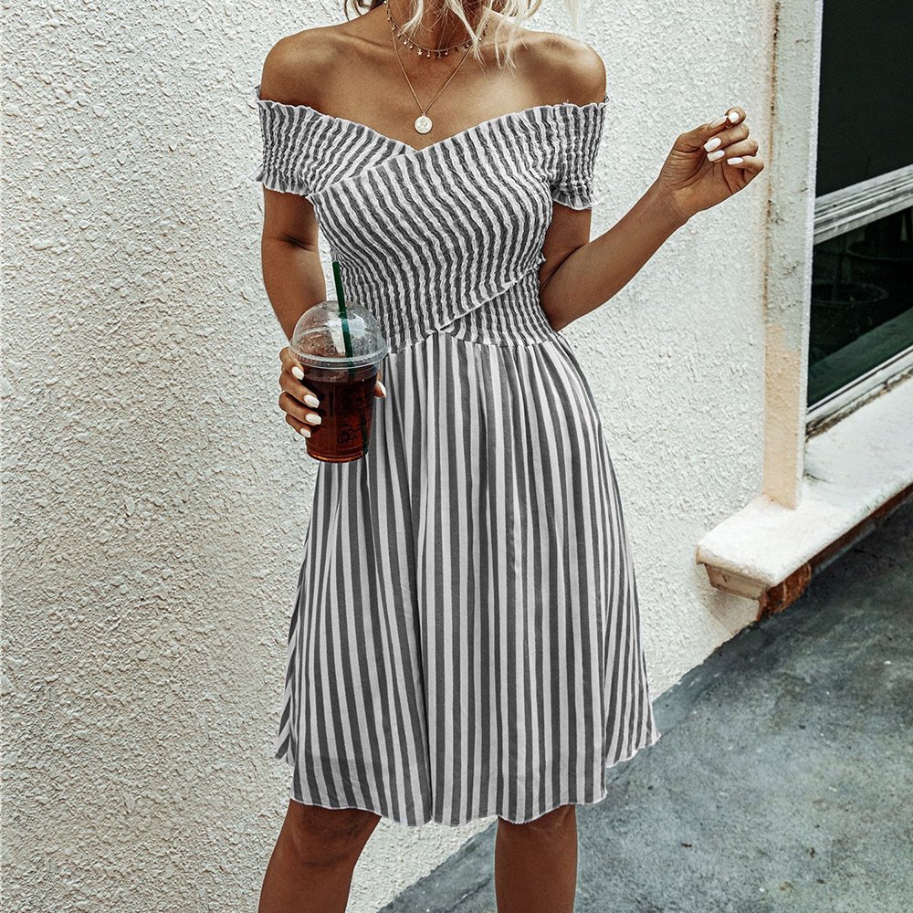 Zingsee™ New Striped Short Sleeve Women Dress